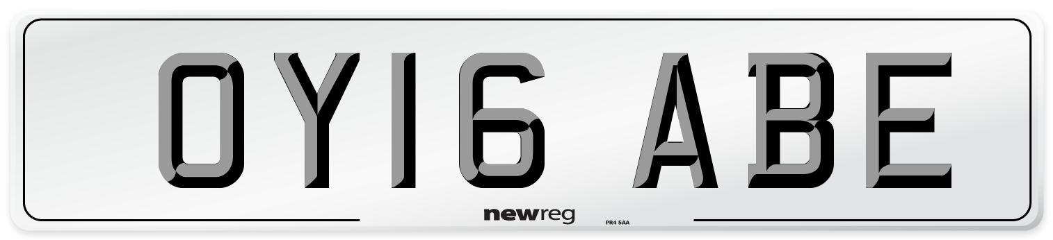 OY16 ABE Number Plate from New Reg